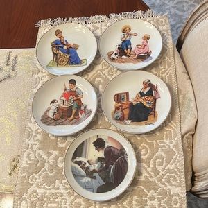 Norman Rockwell Plates Set of 5 in EUC